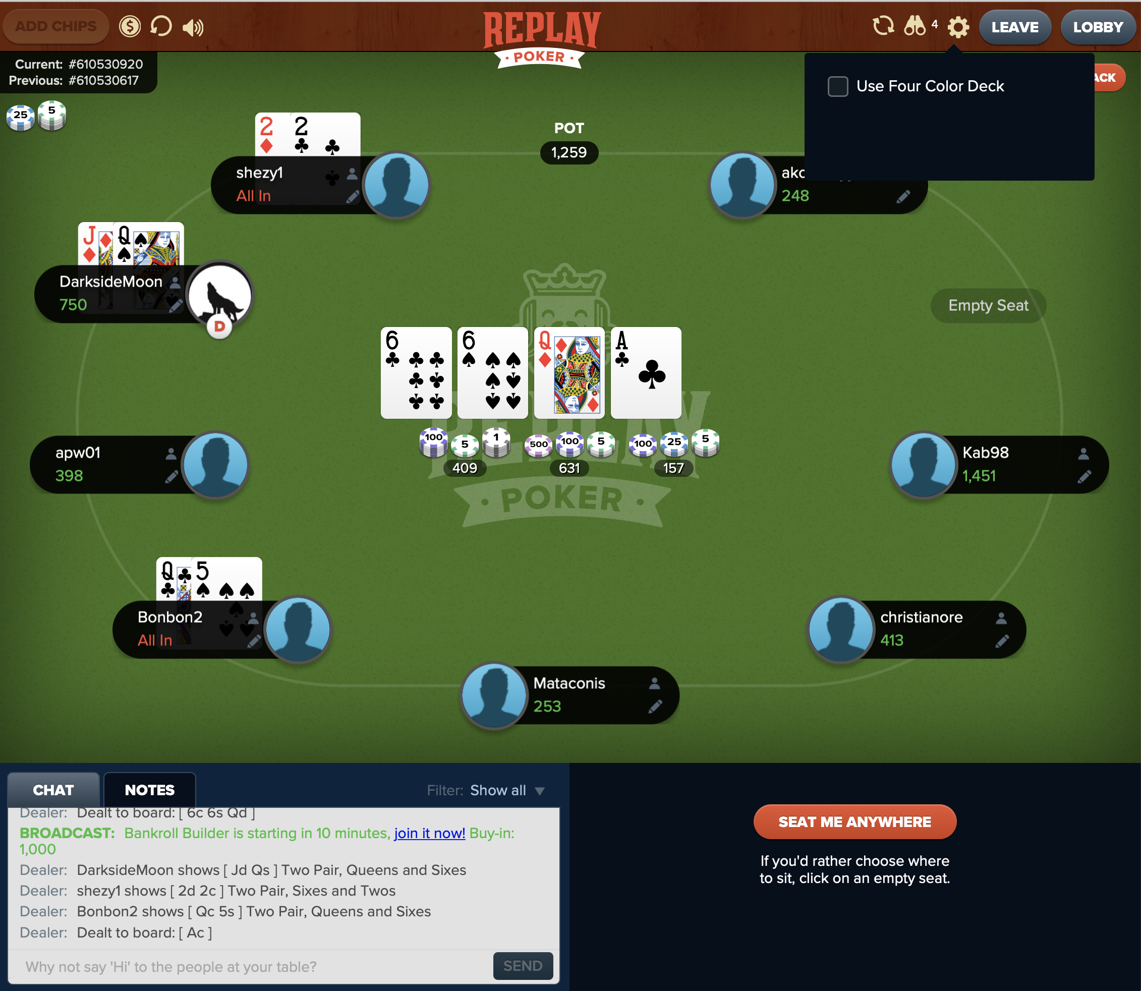 Replay Poker table layout Help Center · Replay Poker